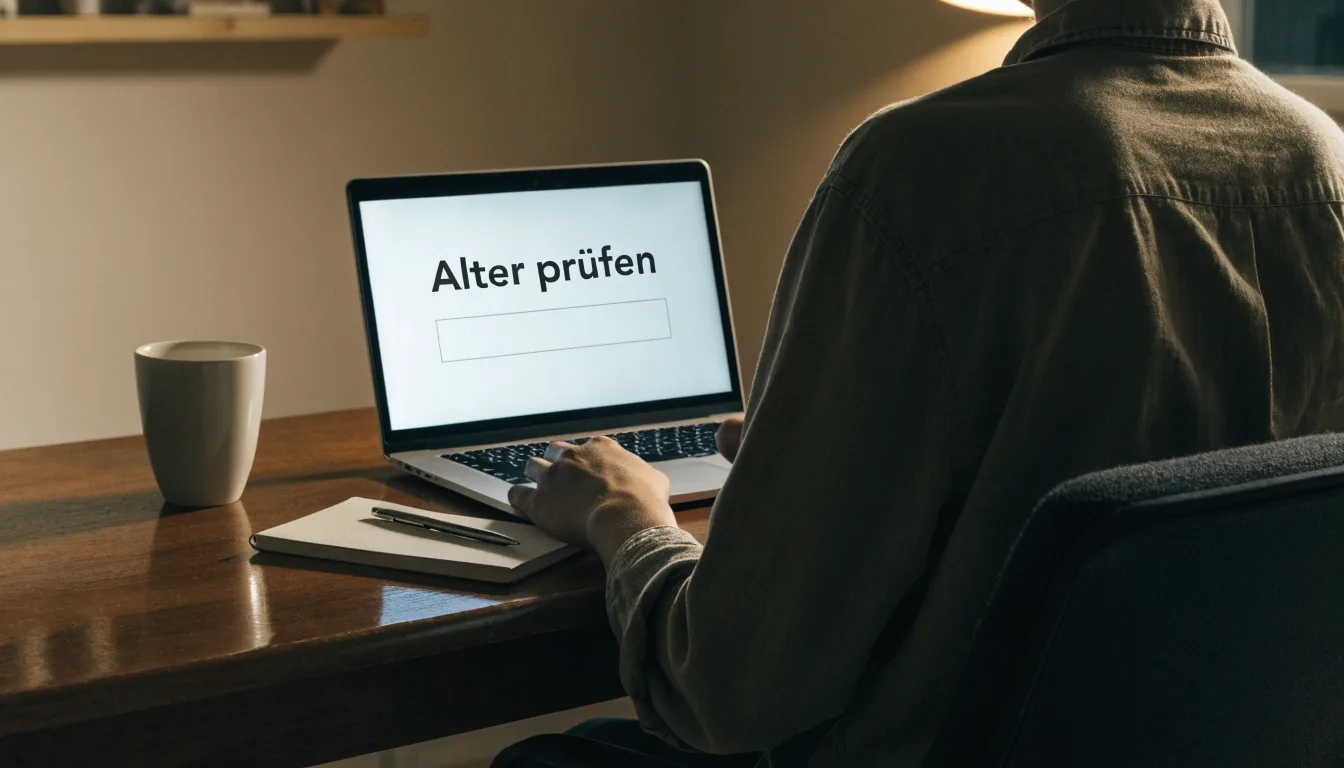 Eine Waage aus Messing steht neben einer Lupe auf einem polierten Schreibtisch.
