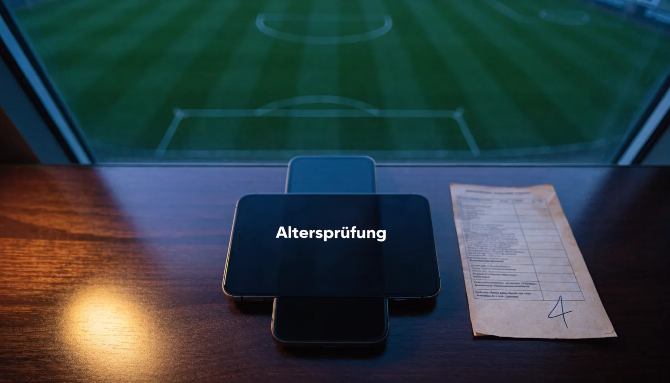 Ein Fußballplatz am Abend aus der Vogelperspektive, Flutlichtmasten ausgeschaltet, die Rasenlinien deutlich sichtbar.