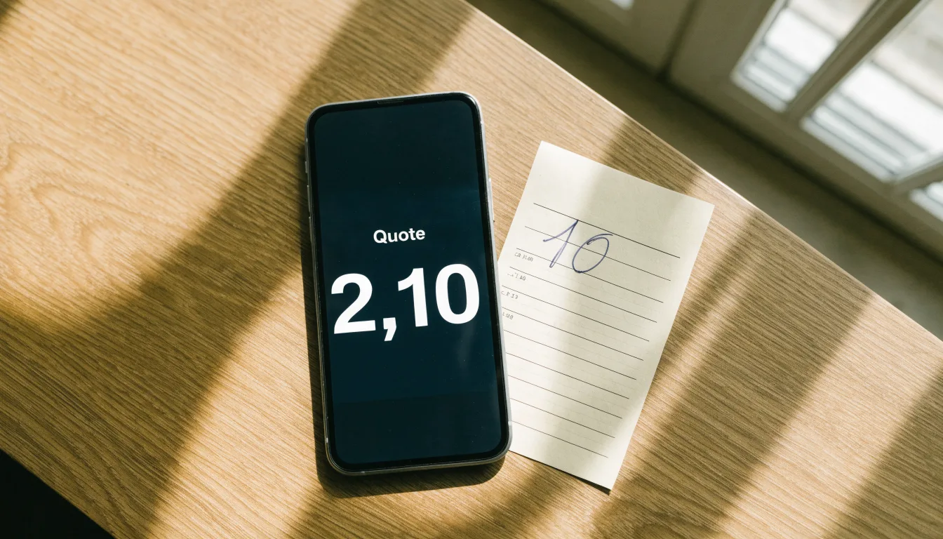 Ein Smartphone mit dunklem Display liegt neben einem leeren Papier-Wettschein auf einem Tisch am Fenster.